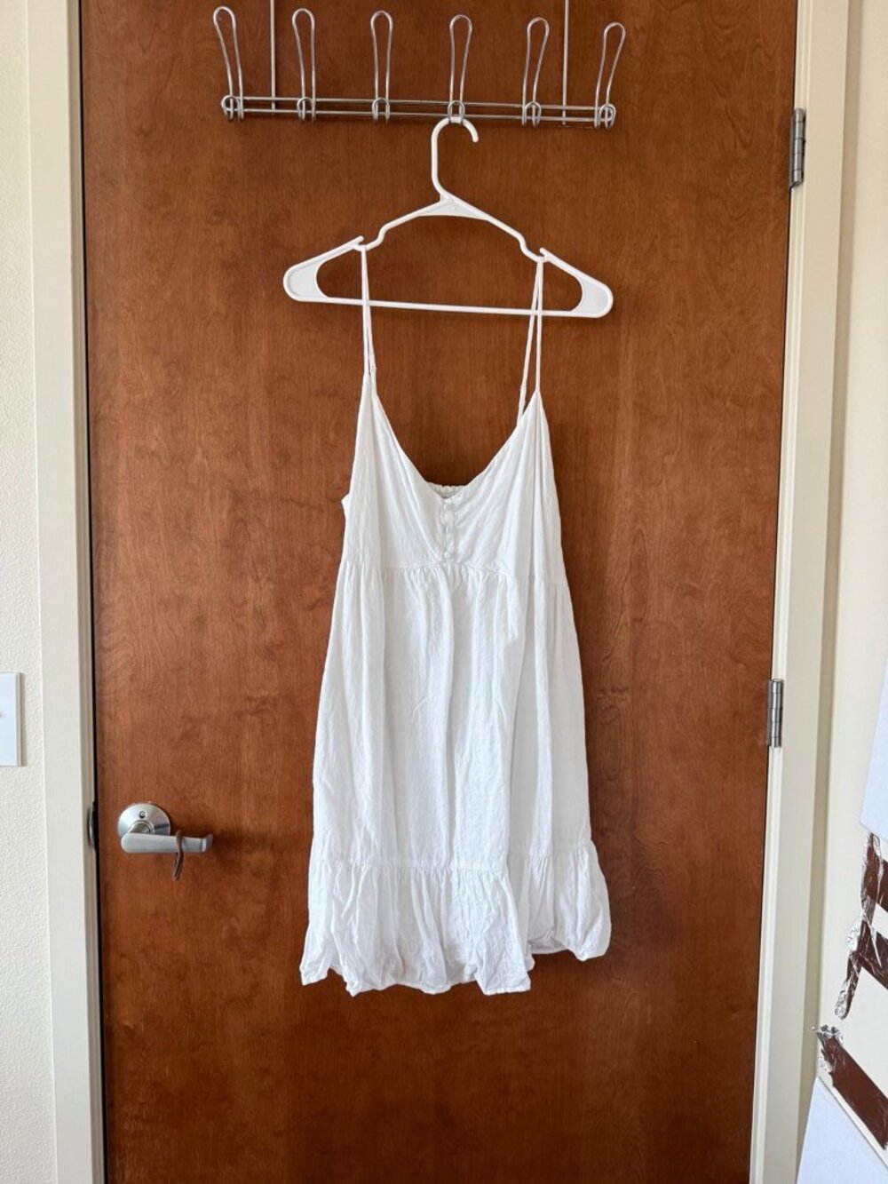 Abercrombie & Fitch White Tiered Babydoll Mini Dress L